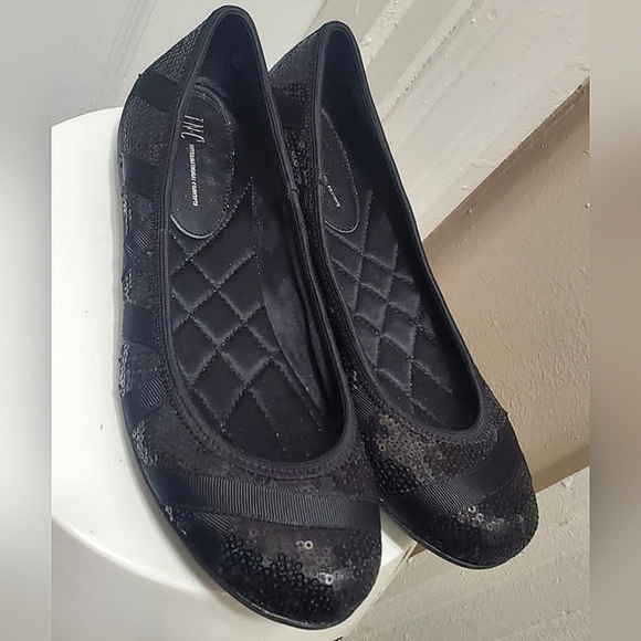 ICN International Concepts Sequence Black Flat Ballet Shoes 🌴 - Picture 1 of 8